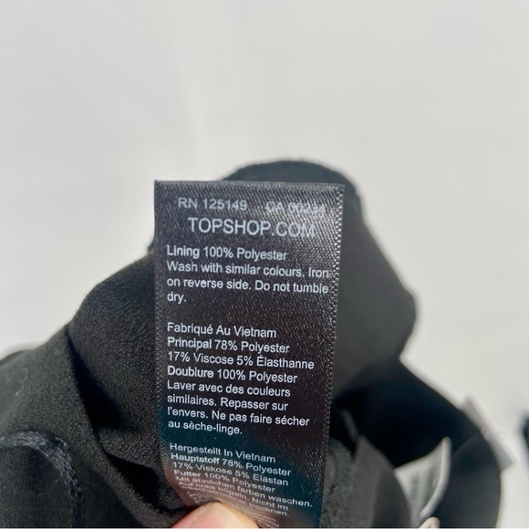 NWT Topshop Paperbag High Waist Black Career Trousers 4 - Picture 8 of 10